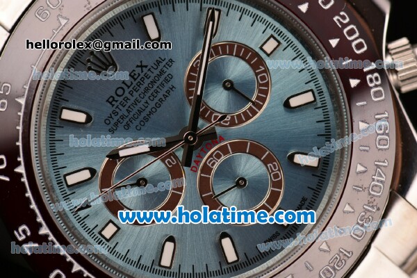Rolex Daytona II Asia 3836 Automatic Full Steel with Blue Dial and Stick Markers - Click Image to Close